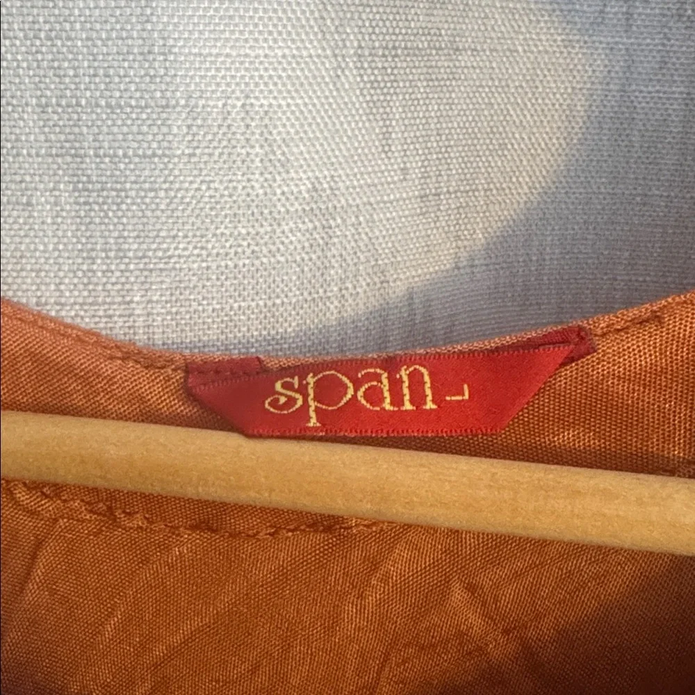 Span Ethnic Dress Orange Purple Green Size L - Picture 7 of 8